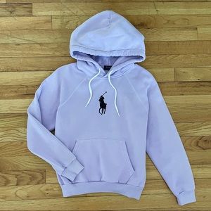 Polo Big Pony hoodie, lilac color size small